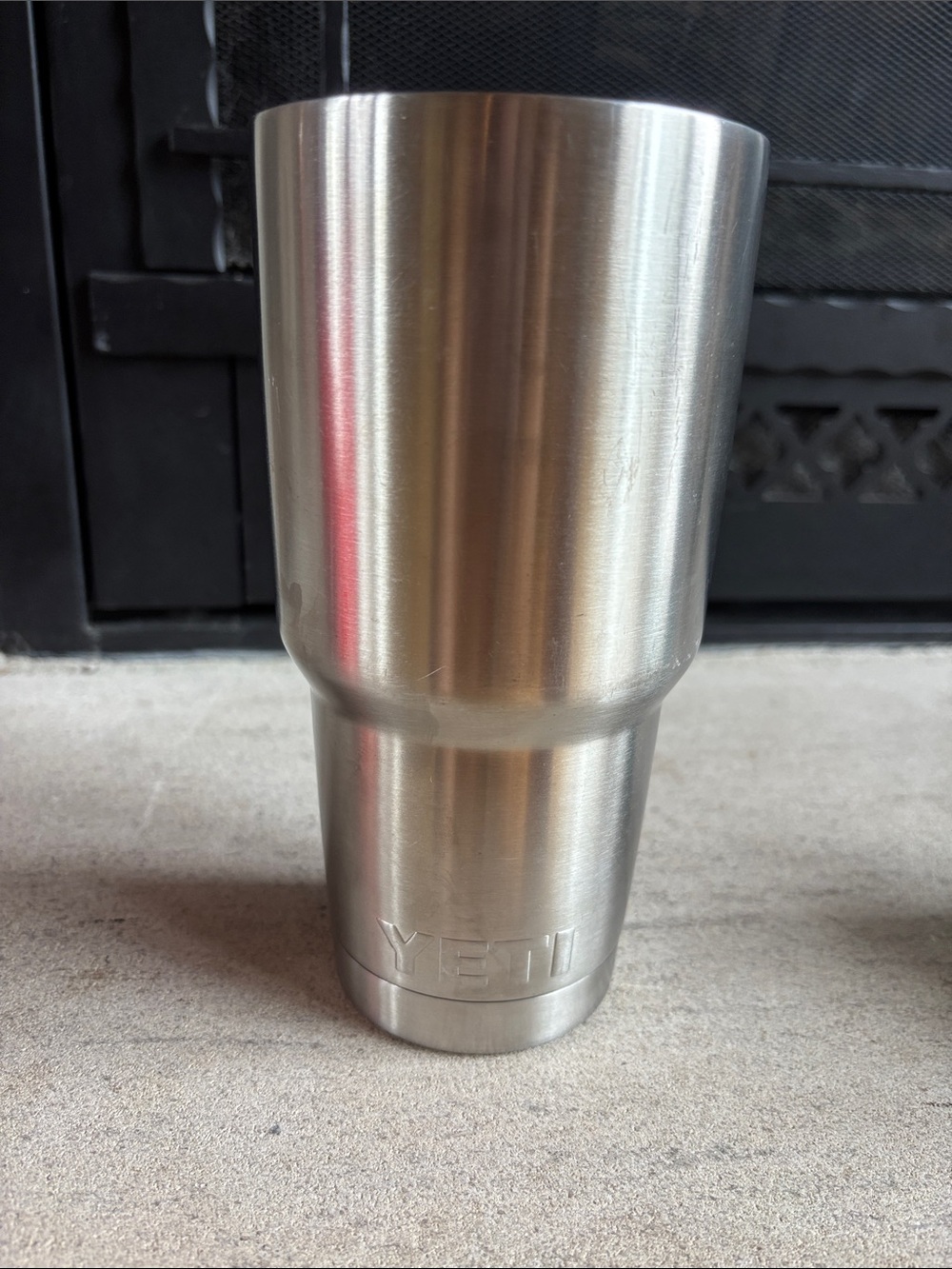 YETI Rambler 30 oz Tumbler Stainless Steel Brushed Metal Finish Branded No Lid